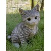 Hi-Line Gift Head-Tilting Grey Tabby Kitten Sitting