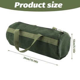 Tool Bag, Portable Multi-Purpose Canvas Tools Organizer, Heavy Duty Storage Handbag Tote Bag with Sturdy Bottom, Wide Mouth Tool Bags for Electricians, Carpenter(COLOR:Round,35 x 13cm)