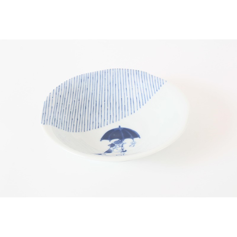 Mino ware Japanese Ceramics Pair Round Plate Japanese Cat (set
