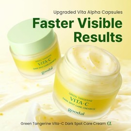 GOODAL Crema de vitamina C de mandarina verde [versión avanzada] – Crema de vitamina C con 5% de niacinamida | desvanece las manchas oscuras, aumenta la luminosidad e hidrata | Cuidado de la piel coreano 1.69 oz / 1.7 fl oz