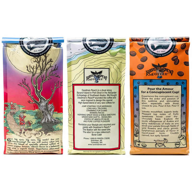Raven's Brew Whole Bean Variety Pack - 3 Delicious Flavors
