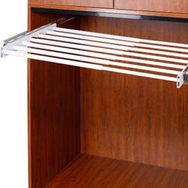 Home in Bold Space Saving Under Cabinet Drying Rack - Hidden Drying Rack for Laundry, 21"-32" Expandable Metal Clothes Drying Rack - Ideal for Cabinets, Small Spaces, Apartments, Dorms