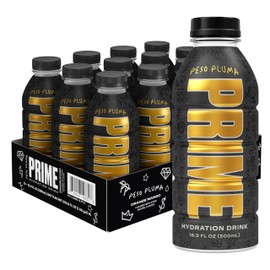 PRIME Hydration PESO PLUMA, Sports Drinks, Electrolyte Enhanced for Ultimate Hydration, 250mg BCAAs, B Vitamins, Antioxidants, Low Sugar, 16.9 Fl Oz, 12 Pack