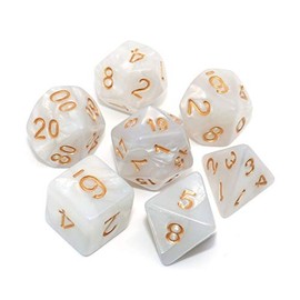 CREEBUY DND Dice Set Pearl White Games Dice for Dungeon and Dragons D&D Pathfinder MTG Role Playing Games RPG Polyhedral Dice