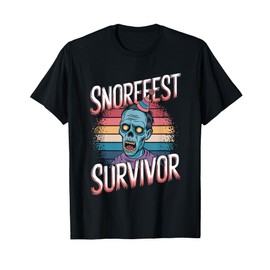 Office Work Weeks Funny Retro Zombie Snorefest Survivor T-Shirt