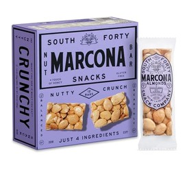 South 40 Snacks Crunchy Marcona Almond Bar, Just 4 Ingredients, Touch of Honey (40g Bar, Pack of 12)