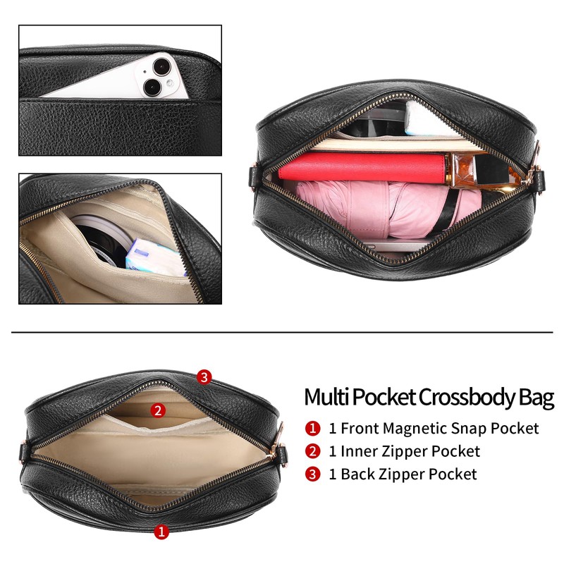 GAEKEAO Small Crossbody Bags for Women Vegan Leather Wide Strap