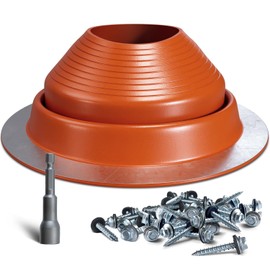 VIVIDA #8 Silicone Metal Roof Pipe Flashing Boot, High Temp Flexible Roof Jack Vent Boot for Pipe OD 7" to 13", Roofing Screws & Hex Socket Included, 1 Pack