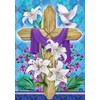 Briarwood Lane Easter Lily Cross Holiday House Flag 28" x