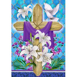 Briarwood Lane Easter Lily Cross Holiday House Flag 28" x 40"