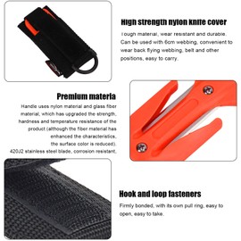 Cortador de CinturóN de Buceo Cortador de LíNea de Seguridad de Buceo Cuchillas Afiladas Resistentes a la CorrosióN para Kit de Almacenamiento de Cortador de LíNea de Buzo de Rescate (Naranja)