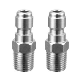 Gorise Pressure Washer Coupling Quick Connect 1/4 Inch NPT Connector 5000PSI Silver Pack of 2