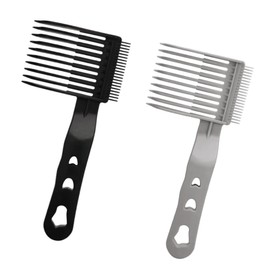 2 Pack Fade Comb Set for Men, Professional Barber Comb Haircut Hair Tools Perfect Blending Comb for Home, Salon or Professional Use (Grey+Black)