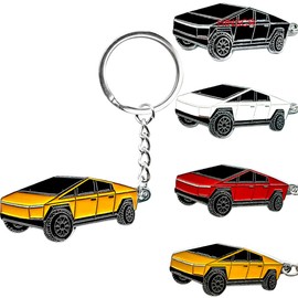 HINSCR Cyber truck Keychain for Tes la Cyber truck Keychain Fob Cover Truck Metal Key Ring Accessories Gifts for Men (Yellow)