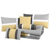 Chezmoi Collection Upland 7-Piece Quilted Patchwork Comforter Set, Yellow/Charcoal/Gray, Full