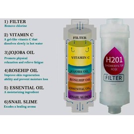 Shower Filter with Aroma and Vitamin C, Improves Skin and Hair Health (Cherry Flavor)