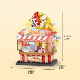 Street View Shop Building Blocks, 1 Set Micro DIY Bricks Puzzle Toy, Pendant Building Blocks, Children's Gift, Home Decoration - Color: Multicolor, Specification: 8852 Coffee Shop