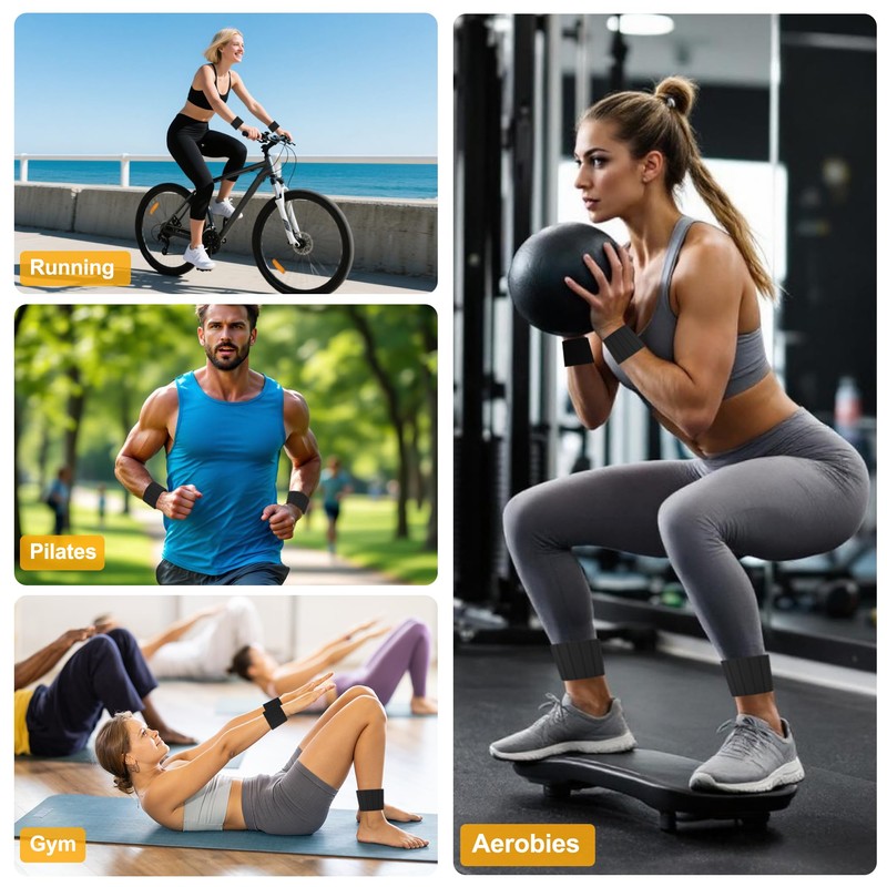 GLIDESMOOTH Wrist Weights, 1.1LB Each Stackable Magnetic, Adjustable Ankle Weights