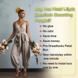 Loc Ponytail for Black Women Loc Petal Bun Loc Buns for Black Women Loc Bun Drawstring Ponytail for Black Women (10", 27#)