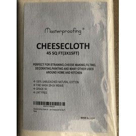 Masterproofing Grade 50 Unbleached Natural Cotton Cheesecloth 45 Sq Ft