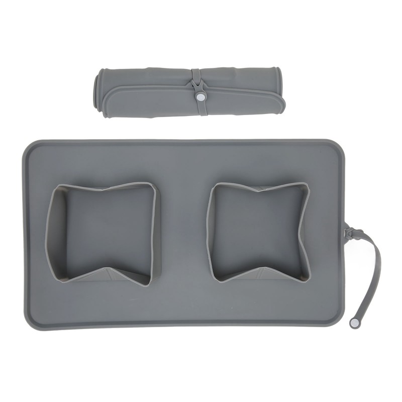 Silicone Double Bowl Dog Mat Foldable Anti Slip Pet Food