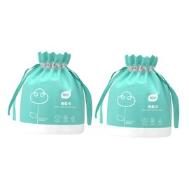 TOVINANNA 2rolls Cotton Soft Disposable Facial Towels Dual Wet Dry Use Makeup Remover Wipes for Travel Home Beauty Salons and Per Roll Green