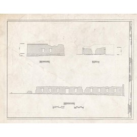 Historic Pictoric : Blueprint HABS NM-164-Z (Sheet 2 of 2) - Fort Union, Quartermaster Storehouse, State Highway No. 161, Watrous, Mora County, NM 14in x 11in