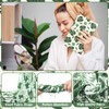 Tatuo 8 Pcs Green Leaf Shower Curtain Set Tropical Jungle