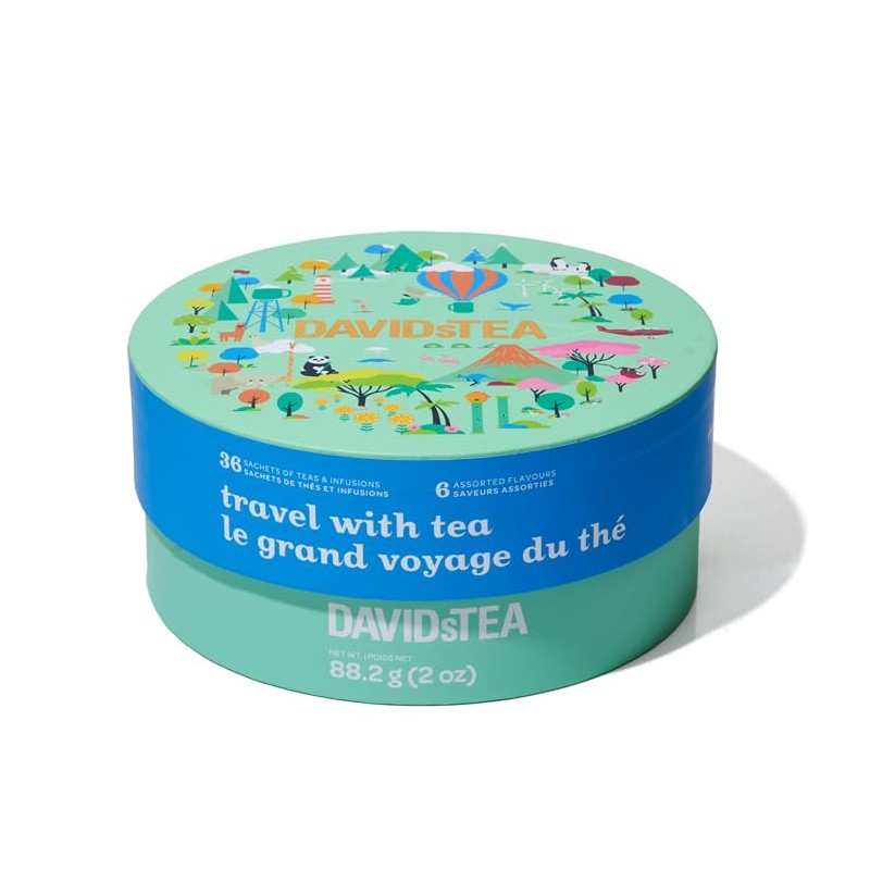 DAVIDsTEA Travel with Tea Sachet Tea Wheel, Full Leaf, Gift