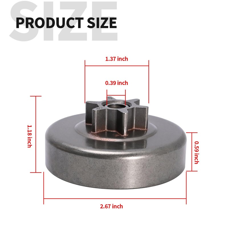 CADUFUELLY 3/8 Poulan Pro P3314 PP4218A Craftsman Chainsaw Sprocket Clutch