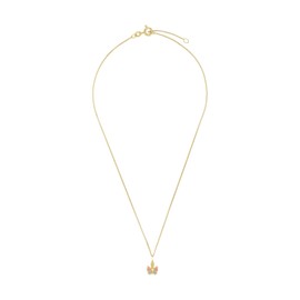 Amor 2013960 Necklace with Pendant Girls Children's Necklace 35 + 3 cm Silver Butterfly Comes in Jewellery Gift Box, Gold 375/9ct, No Gemstone