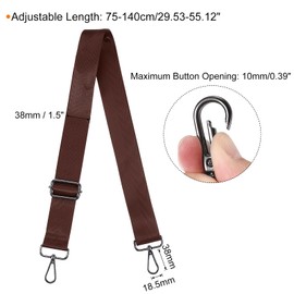 sourcing map Purse Strap Replacement, 29.5-55inch Adjustable Canvas 1.5inch Wide Crossbody Shoulder Strap for Handbag Guitar(Brown, Black Buckle)