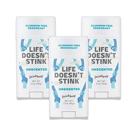 Natural Organic Deodorant Stick with Unscented, Coconut Oil and Activated Charcoal, Aluminum Free Deodorant by Stinkbug Naturals, 2.1 Ounce Pack of 3