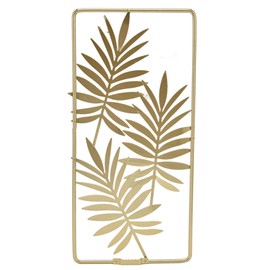 Eujgoov Gold Metal Wall Decor Metal Leaf Wall Golden Wall Decor Rectangular Gold Wall Sculptures Wall Decor