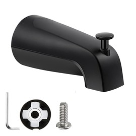 Bathtub Faucet for 1/2" Copper Water Tube, Tub Spout with Diverter, 4-inch Slip-on Diverter Tub Spout (Black)