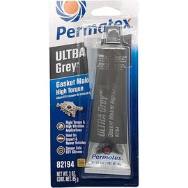 Permatex 82194 Ultra Grey Rigid High-Torque RTV Silicone Gasket Maker, Sensor Safe And Non-Corrosive, For High Torque And Vibration Resistant Applications, 3 oz