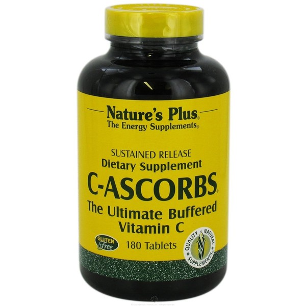 Natures Plus C-Ascorbs® Calcium Ascorbate (Vitamin C 1000 mg) Delayed Release 180 Tablets S/R (379.1 g)