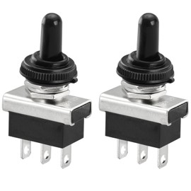 Heschen - strong metal toggle switch flick flip, 25A 12V SPDT on/off/on 3 positions, 3 pins for waterproof car light, Pack of 2