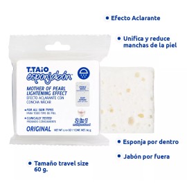 T.Taio 10 Piezas Esponjabon Concha Nacar Aclarante 2 En 1 60 Gramos