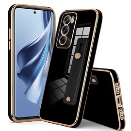 FORZARMOR for Oppo Reno 12 5G Global (6.7 Inch) Case, Luxury Lovely Plating Case Soft Smooth with Wrist Strap Stand Protective Cover(for Reno 12)