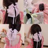 HAPVITAL Ruffled Ribbon, Hair Claw Large, Hair Ornament, Cute, Hair