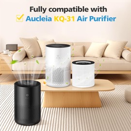 KQ-31 HEPA Replacement Filter, Compatible with Aucleia KQ-31/KQ-31A, AIRTOK KQ-31, KQLKJ KQ-31, iooo K31 Air Purifiers, 360° 3-Stage Filtration for Dust,Pets,Hair,Smoke Odor, 2-Pack