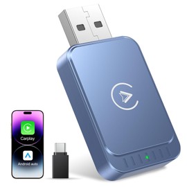 AuroraLink Carplay Wireless 2-in-1 & Android Auto Player and Receiver Adapter, Converts Fast and Stable Wired to Wireless, For Cars with CarPlay/Android Auto, Supports Music, Calls, Multilingual