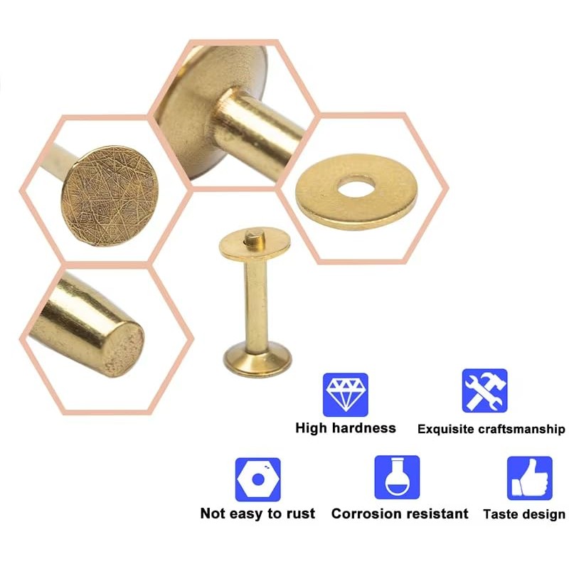 WUTA 40 Piece Copper Rivets Set, Pure Copper Rustproof Leather