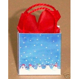Unbranded Dollhouse Miniature - Snowman Holiday Gift Bag