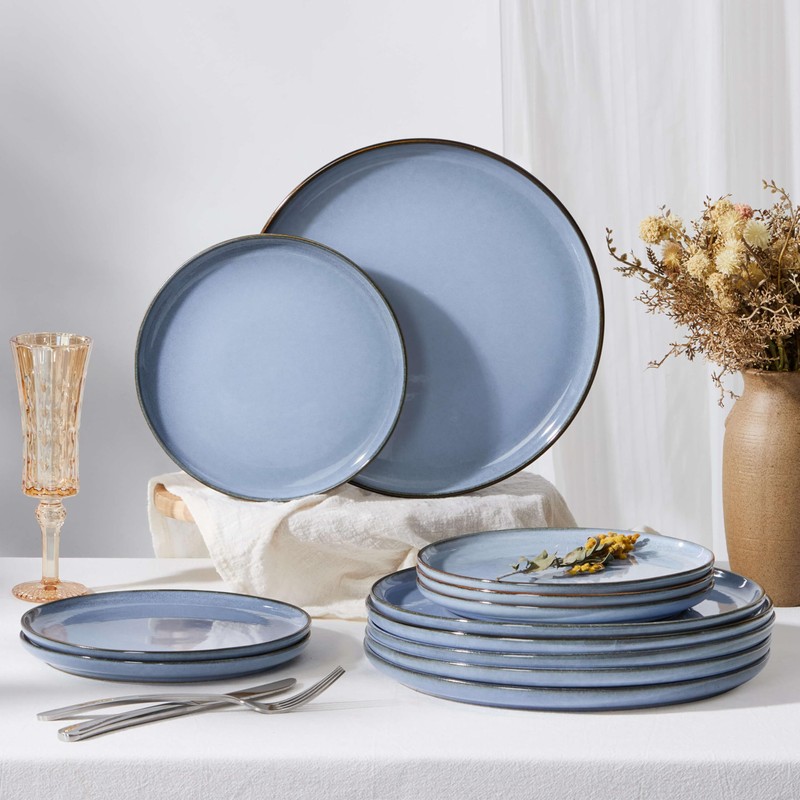 Herogo 6-Piece Stoneware Dinner Plates Set, 10.43" Ceramic Round Plate