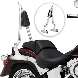 Mofun Detachable 24" Height Passenger Backrest Sissy Bar Compatible with Harley Softail Fat Boy Custom Standard Night Train Cross Bones Springer Softail 2007-2017, Fit 200mm Rear Tire Fender Only