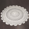 UOOOM 2 pcs Handmade Crochet Hollow Tablecloth Round Cotton Lace