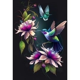 Hummingbird Diamond Painting Kits 5D Diamond Art Hummingbird DIY Drill Paintings with Art for Adults Home Wall Decor 12x12 Inch