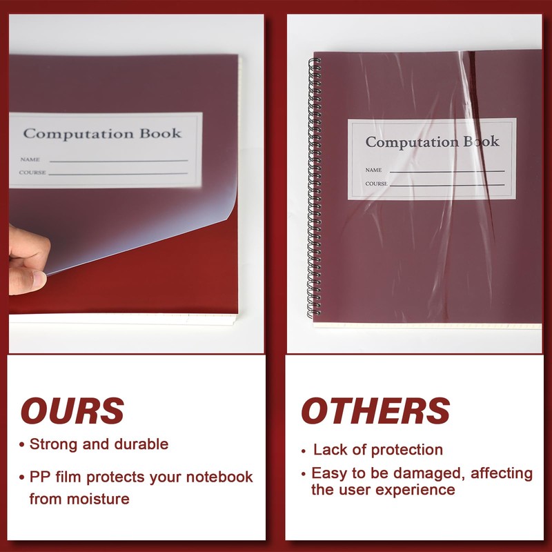 SMAODSGN 2 Pack Computation Notebook Spiral 9 1/4" x 11